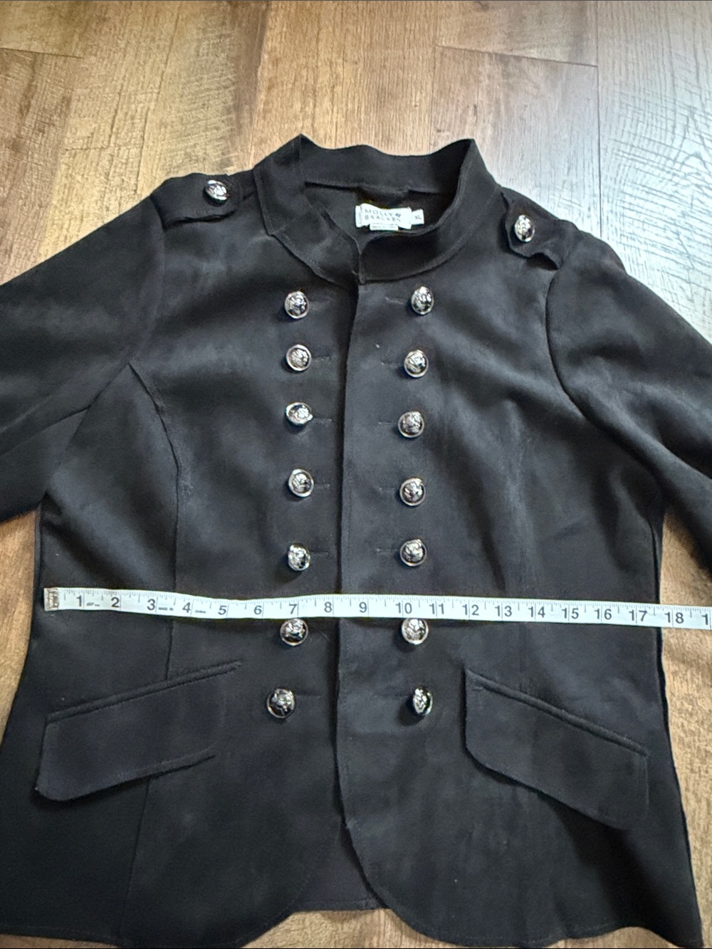 Molly Bracken Black Double-Breasted Military Jacket - Picture 5 of 12